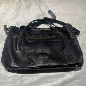 Sophisticated  Black Woven Leather Tote